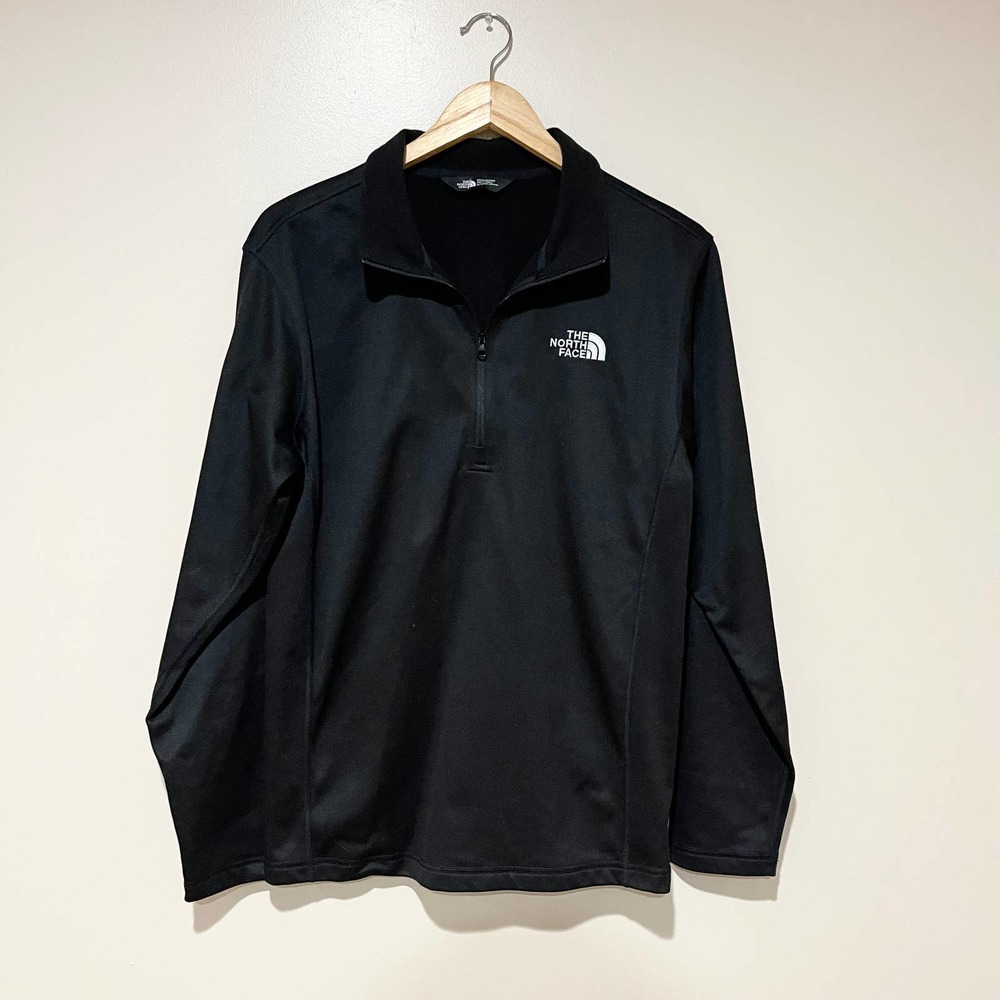 North Face Half-zip Pullover Black Polo | Size Medium